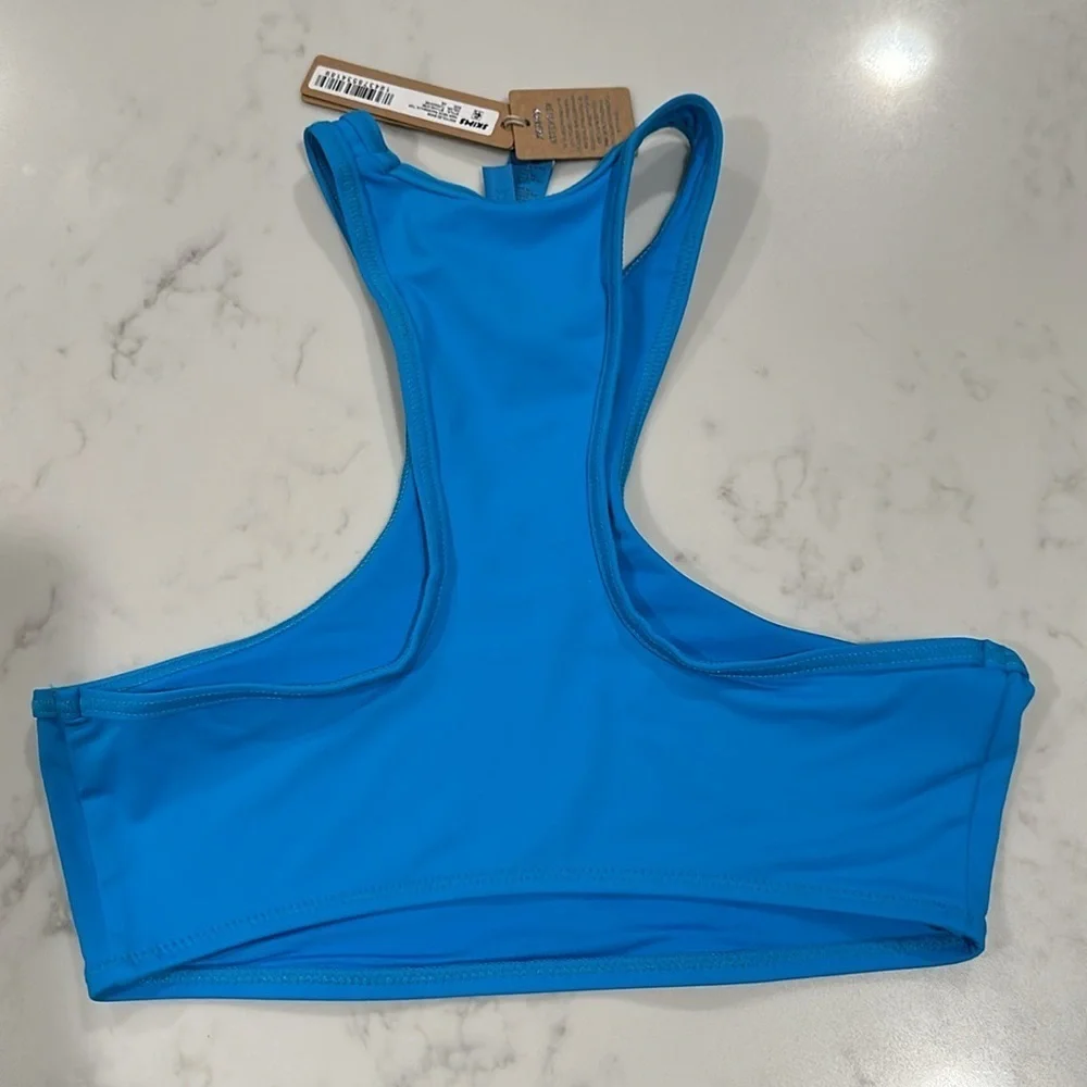 SKIMS Women's Swim High Neck Racerback Top Turquoise size XS